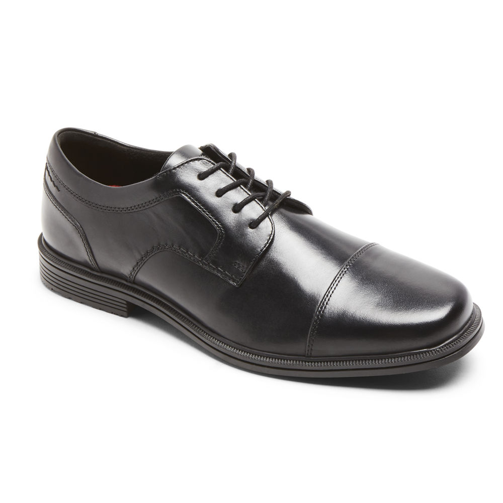 Rockport Oxfords For Mens Black - Robinsyn Waterproof Cap Toe - EV2093561